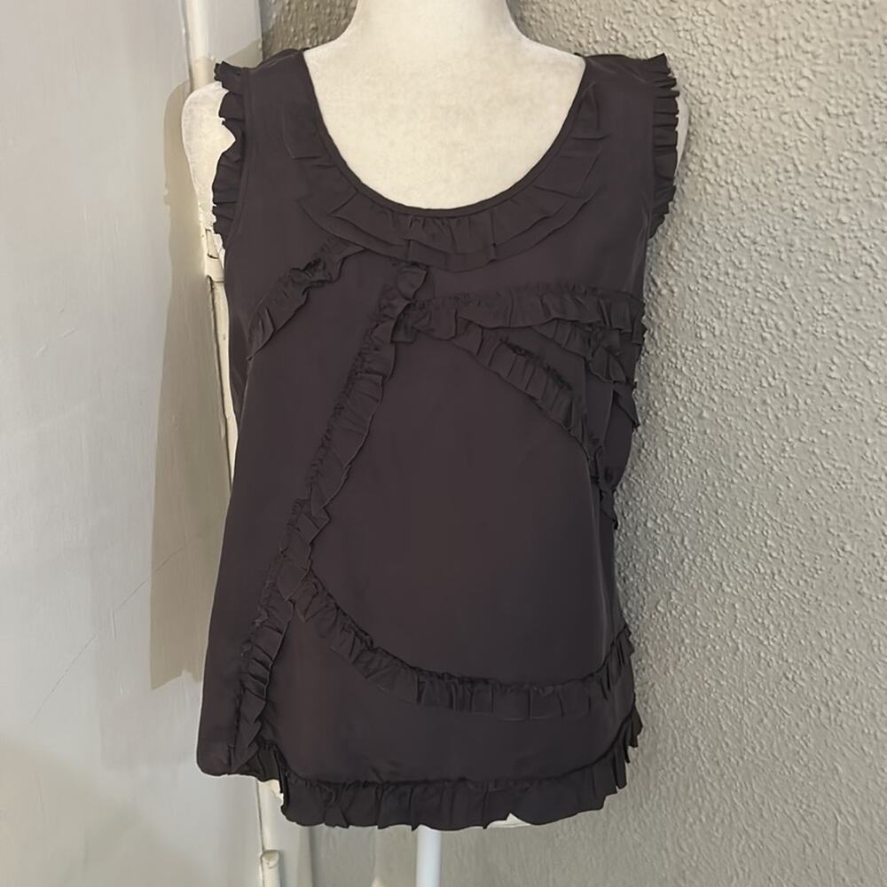 J. Crew Women's Tank Top Blouse 8 100% Silk Sleeveless Shirt 8 Zipped Balletcore